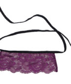 SUBBLIME - CORSET THING ET BLINDFOLD NOIR ET VIOLET L / XL