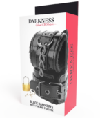 DARKNESS - MENOTTES AJUSTABLES EN CUIR NOIR AVEC CADENAS