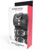 DARKNESS - MENOTTES AJUSTABLES EN CUIR NOIR AVEC DOUBLURE