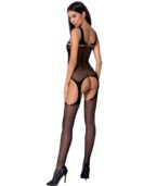 PASSION - FEMME BS057 BODYSTOCKING NOIR TAILLE UNIQUE