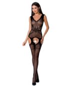 PASSION - FEMME BS062 BODYSTOCKING NOIR TAILLE UNIQUE