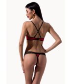 PASSION - BIKINI FEMME ROUGE ÉCARLATE ET NOIR S/M