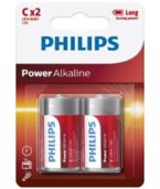 PHILIPS - PLAQUETTE PHILIPS POWER ALCALINE PILA C LR14 * 2