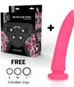 DELTA CLUB - TOYS HARNAIS + DONG SILICONE ROSE 20 CM -O- 4 CM