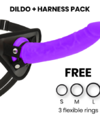 DELTA CLUB - TOYS HARNAIS + DONG SILICONE VIOLET 23 CM -O- 4.5 CM