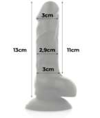 COCK MILLER - HARNAIS + SILICONE DENSITÉ COCKSIL ARTICULABLE NOIR 13 CM