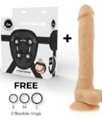 COCK MILLER - HARNAIS + COCKSIL ARTICULABLE DENSITÉ SILICONE 24 CM