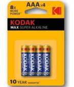 KODAK - PILES KODAK MAX SUPER ALCALINE AAA LR03 * 4