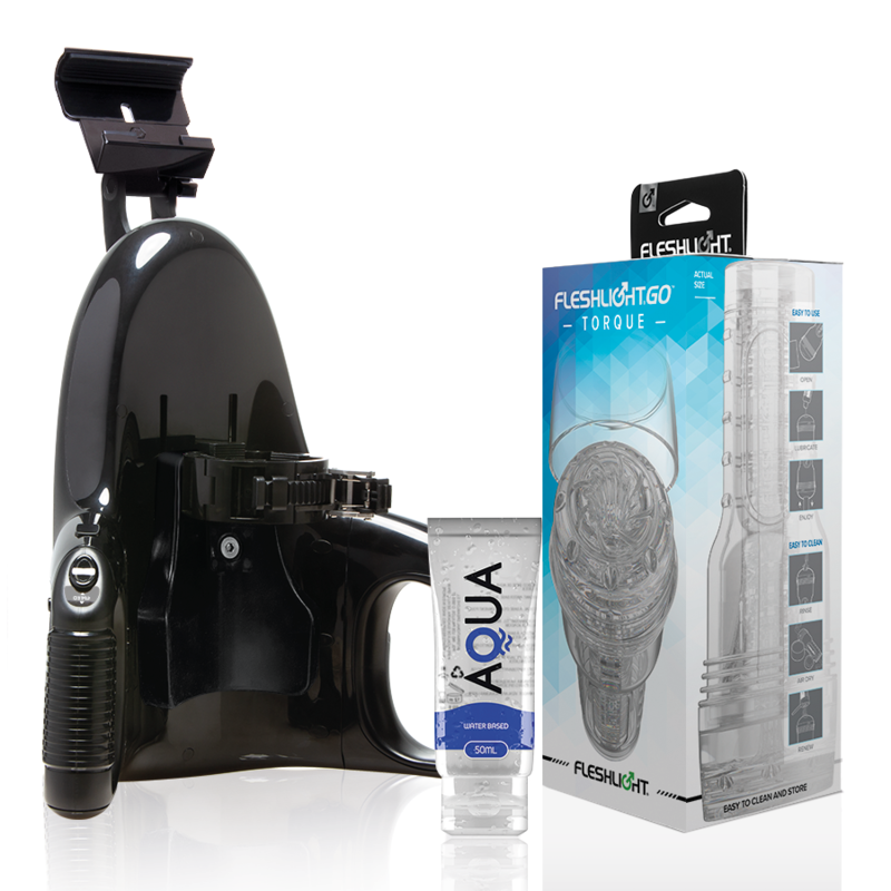 FLESHLIGHT - GO MASTURBADOR TORQUE ICE + LANCEMENT UNIVERSEL + LUBRIFIANT DE QUALITÉ AQUA 50 ML