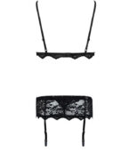 LIVCO CORSETTI FASHION - BELITA LC 90231 SOUTIEN-GORGE + CULOTTE + JARRETIÈRE NOIR S/M