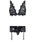 LIVCO CORSETTI FASHION - BELITA LC 90231 SOUTIEN-GORGE + CULOTTE + JARRETIÈRE NOIR L/XL