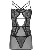 LIVCO CORSETTI FASHION - BARIRIN LC 90633 CHEMISE + CULOTTE NOIR L/XL