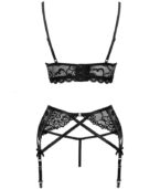 LIVCO CORSETTI FASHION - MORIDAM LC 90552 SOUTIEN-GORGE + JARRETIÈRE + CULOTTE NÉGRO