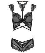 LIVCO CORSETTI FASHION - PALMENOM LC 90614 SOUTIEN-GORGE + CULOTTE NOIR