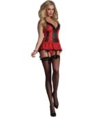 LIVCO CORSETTI FASHION - ROSE ROUGE LC 90130 CORSET + CULOTTE ROUGE