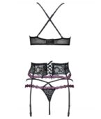 LIVCO CORSETTI FASHION - SNEHANA LC 90443 SOUTIEN-GORGE + JARRETIÈRE + CULOTTE NOIR L/XL