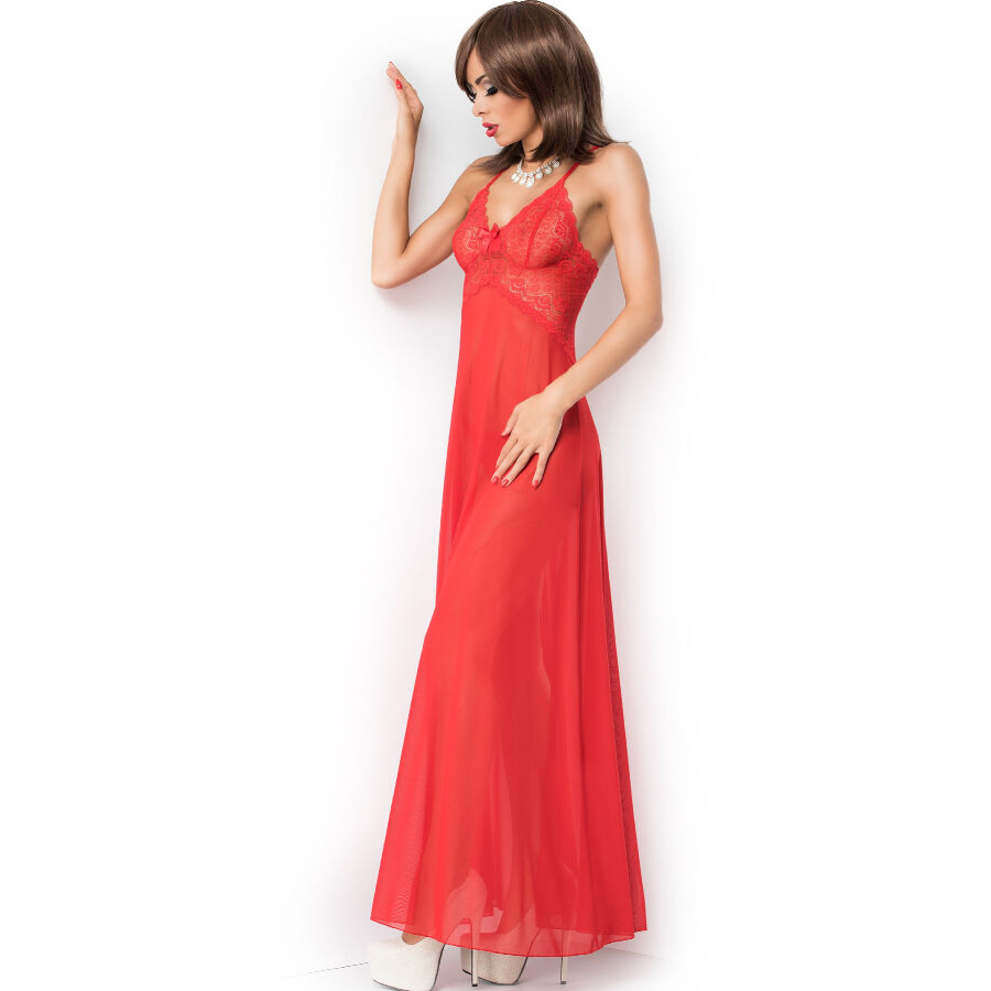 CHILIROSE - CR 3883 BABYDOLL LONG ROUGE L/XL