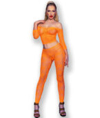 CHILIROSE - CR 4661 TOP & LEGGINS ORANGE S/M