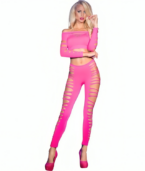 CHILIROSE - CR 3654 TOP & LEGGINS ROSE S/M