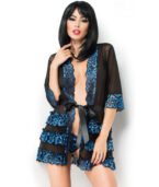 CHILIROSE - CR 3837 PEGNOIR BLEU & NOIR S/M