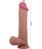 PRETTY LOVE - SÉRIE SLIDING SKIN GODE RÉALISTE AVEC VENTOUSE SLIDING SKIN MARRON 26 CM