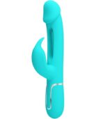 PRETTY LOVE - VIBRATEUR DEJON RABBIT 3 EN 1 MULTIFONCTION VERT AQUA