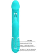 PRETTY LOVE - VIBRATEUR DEJON RABBIT 3 EN 1 MULTIFONCTION VERT AQUA