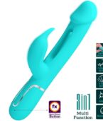 PRETTY LOVE - VIBRATEUR DEJON RABBIT 3 EN 1 MULTIFONCTION VERT AQUA