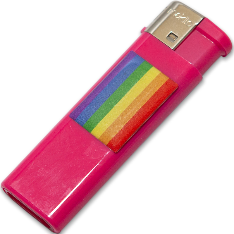 PRIDE - BRIQUET FUSCIA AVEC DRAPEAU LGBT