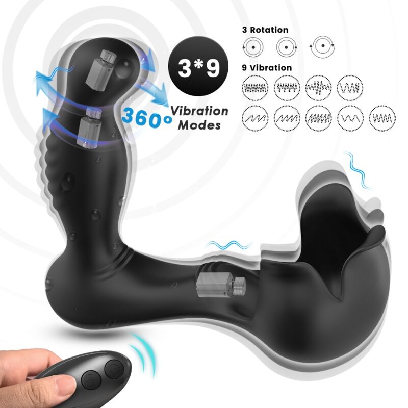 ARMONY - VIBRATEUR SURROUND ANAL & STIMULATEUR TESTICULOS TÉLÉCOMMANDE NOIR