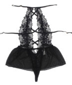 SUBBLIME - TEDDY HALTER NECK DOS NU DENTELLE NOIR S/M