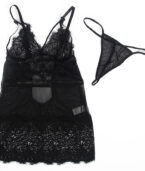 SUBBLIME - BABYDOLL  BRETELLES EN DENTELLE RÉGLABLES NOIR L/XL