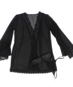 SUBBLIME - ROBE EN TISSU TRANSPARENT AVEC DÉTAIL DENTELLE NOIR L/XL