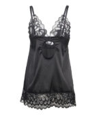 SUBBLIME - BABYDOLL AVEC POITRINE IMPRIMÉ FLEURI NOIR S/M