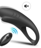 ARMONY - ANNEAU VIBRATEUR SHARK POUR COUPLES TÉLÉCOMMANDE NOIR