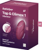 SATISFYER - TAP & CLIMAX 1 VIBRATEUR LAY-ON ROUGE