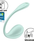 SATISFYER - APPLICATION GRATUITE STIMULATEUR DE POINT G PÉTALE LISSE VERT D'EAU