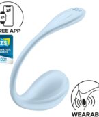 SATISFYER - APPLICATION GRATUITE STIMULATEUR DE POINT G PÉTALE LISSE BLEU CIEL