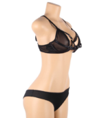 SUBBLIME - ENSEMBLE DEUX PIÈCES DE SOUTIEN-GORGE TRANSPARENT ET BANDES S/M