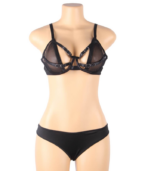 SUBBLIME - ENSEMBLE DEUX PIÈCES DE SOUTIEN-GORGE TRANSPARENT ET BANDES S/M