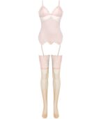 LIVCO CORSETTI FASHION - ENSEMBLE PERSINNE PÊCHE CORSET + CULOTTE + BAS