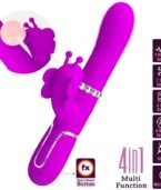 PRETTY LOVE - VIBRATEUR MULTIFONCTION LAPIN 4 EN 1 PAPILLON FUCHSIA