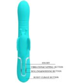 PRETTY LOVE - VIBRATEUR MULTIFONCTION LAPIN 4 EN 1 PAPILLON AQUA VERT