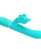 PRETTY LOVE - VIBRATEUR MULTIFONCTION LAPIN 4 EN 1 PAPILLON AQUA VERT