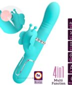 PRETTY LOVE - VIBRATEUR MULTIFONCTION LAPIN 4 EN 1 PAPILLON AQUA VERT