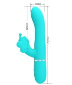 PRETTY LOVE - VIBRATEUR MULTIFONCTION LAPIN 4 EN 1 PAPILLON AQUA VERT