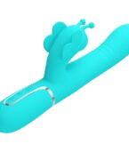 PRETTY LOVE - VIBRATEUR MULTIFONCTION LAPIN 4 EN 1 PAPILLON AQUA VERT