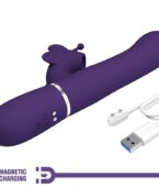 PRETTY LOVE - VIBRATEUR MULTIFONCTION LAPIN 4 EN 1 PAPILLON VIOLET