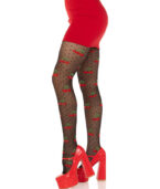 LEG AVENUE - BAS TAUPES CERISE NOIRE