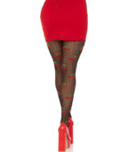 LEG AVENUE - BAS TAUPES CERISE NOIRE